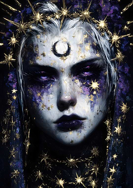 Celestial Woman with Moon and Stars