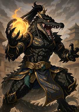 Anthropomorphic Crocodile Warrior