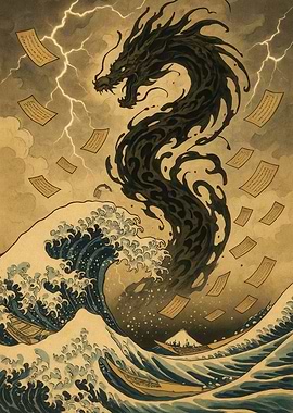 Dragon over the Great Wave