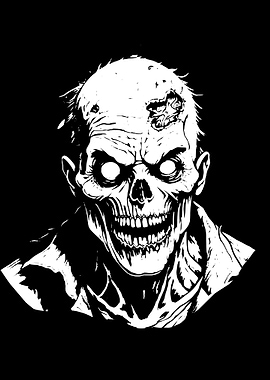 Monochrome Zombie Portrait