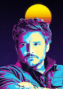 Pedro Pascal Retro Portrait