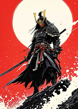 Samurai Warrior Red Sun