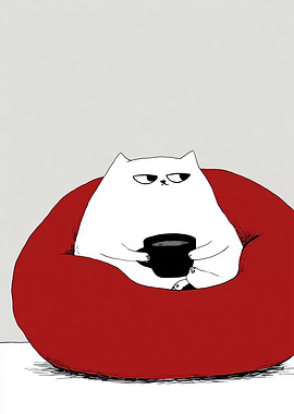 Grumpy Cat with Coffee