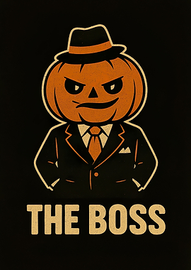 Pumpkin Head Boss Halloween Illustration