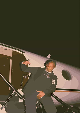 Travis Scott on Private Jet