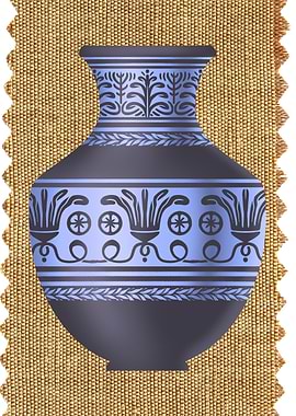 Blue and Black Vase Illustration
