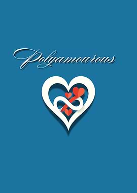 Polyamorous Heart Symbol on Blue