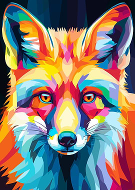 Colorful Fox Portrait