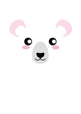 Cute Cartoon Polar Bear Face