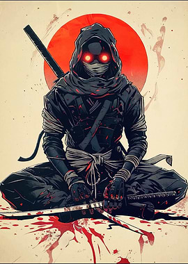 Ninja Katana Red Eyes