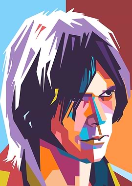 Neil Young Colorful Portrait of a Man