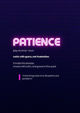 Patience Neon Text Art