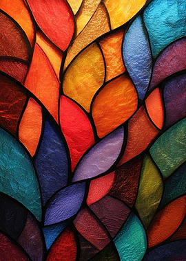 Colorful Stained Glass Abstract Pattern