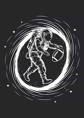 Astronaut Football Player in Space