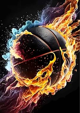 Basketball with Fire and Ice Effect