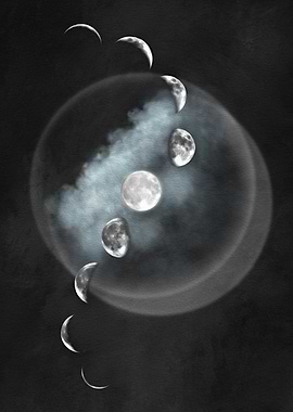 Moon Phases Digital Art