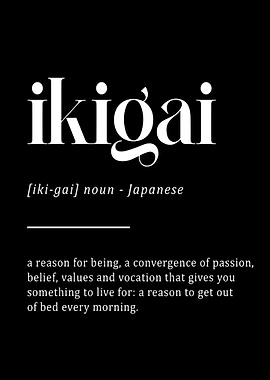 Ikigai Definition Typography Art