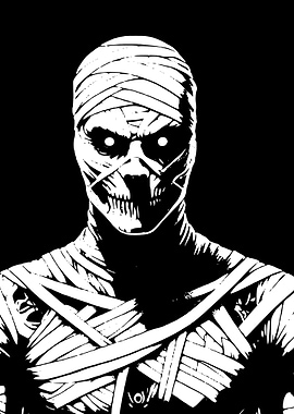 Mummy Portrait in Black and White