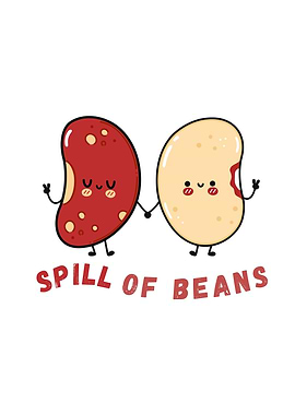 Cute Beans Holding Hands Illustration