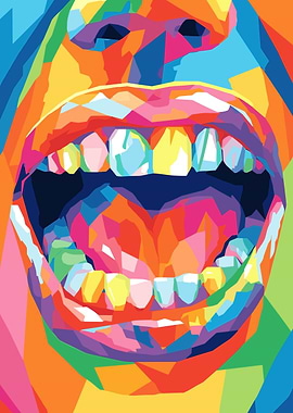 Colorful Open Mouth Pop Art