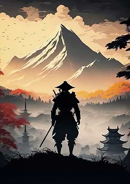 Silhouette Samurai Japan
