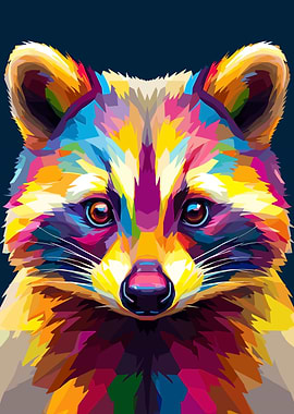 Colorful Raccoon Portrait