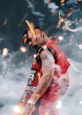 Travis Scott Digital Art Portrait