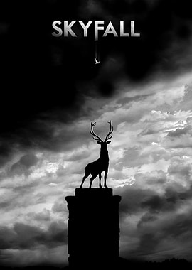 Skyfall Movie Poster Black and White