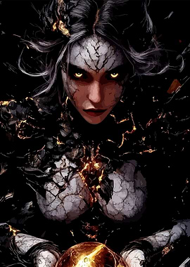 Dark Sorceress with Glowing Orb