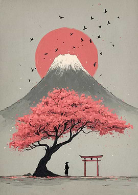 Fuji Cherry Blossom Samurai