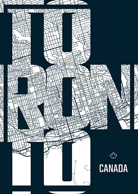Toronto Map Typography Art