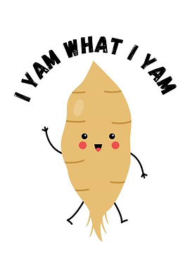 Cute Yam Cartoon with Pun