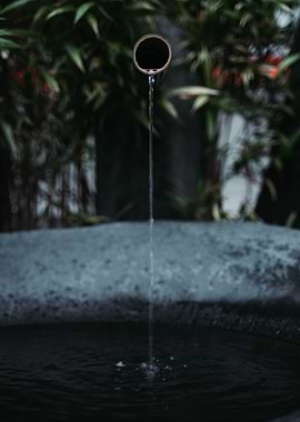 Japanese Water Fountain with Bamboo Spout