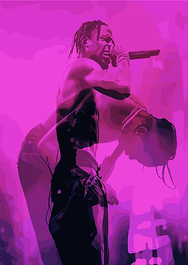 Travis Scott Pink Portrait