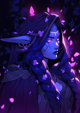 Night Elf with Flowers