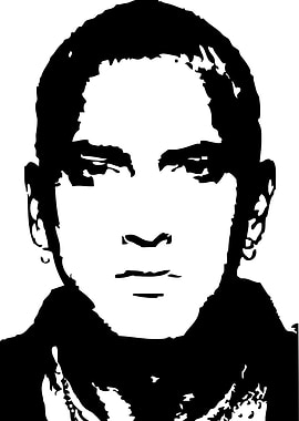 Eminem Black and White Portrait