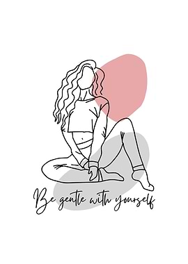 Be Gentle With Yourself Line Art