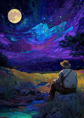 Night Watcher Landscape Painting