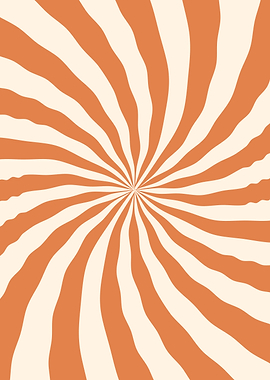 Retro Orange and Cream Swirl Pattern