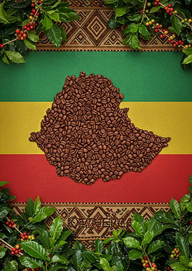 Ethiopia Coffee Beans Map