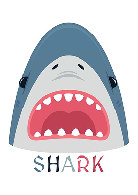 Cartoon Shark with Open Mouth