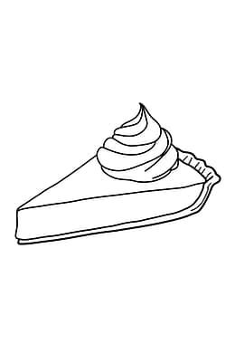 Pie Slice with Whipped Cream Minimalist Line Art
