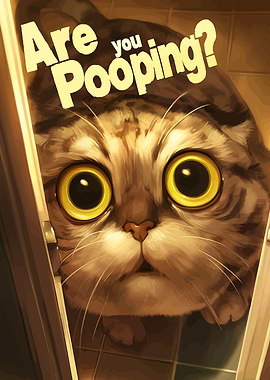 Are you Pooping? Curious Cat