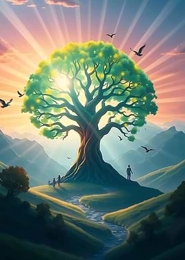 Magical Tree of Life Landscape