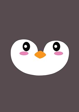 Cute Penguin Face Illustration