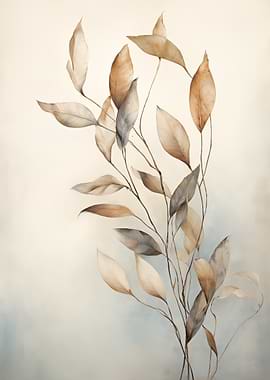 Watercolor Floral Leaves
