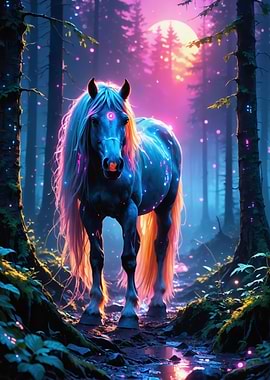Mystical Horse in Enchanted Forest