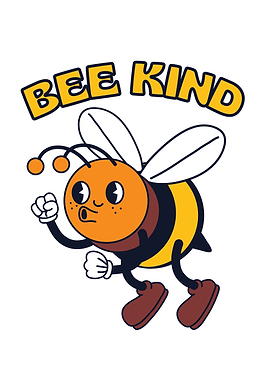 Bee Kind Cartoon Illustration