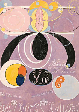 Abstract Composition with Circles and Text