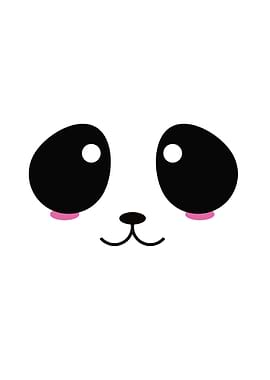 Cute Panda Face Illustration